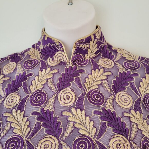 Hobby Horse Purple Gold Embroidered Sleeveless Blouse XL Vest Show - Picture 5 of 6